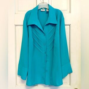 Turquoise dressy blouse EUC